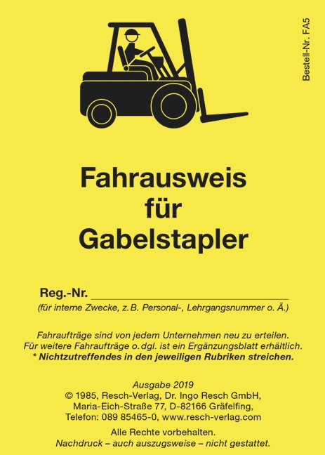 Fahrausweis Gabelstapler